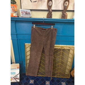 Women's Parallel Leather Pants Size 10 Brown